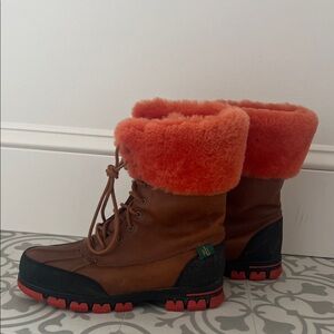Lauren Ralph Lauren Fur Lined Duck Boots Size 6.5
